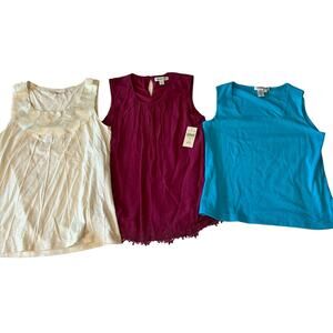 Coldwater Creek Tank Top Bundle, Size Small, NWT White/Jewel Tones,‎ Layering